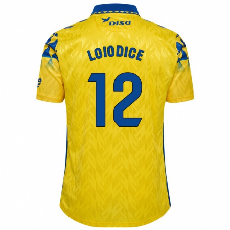 Kandiny Hombre Camiseta Enzo Loiodice #12 Amarillo Azul 1ª Equipación 2024/25 La Camisa Chile