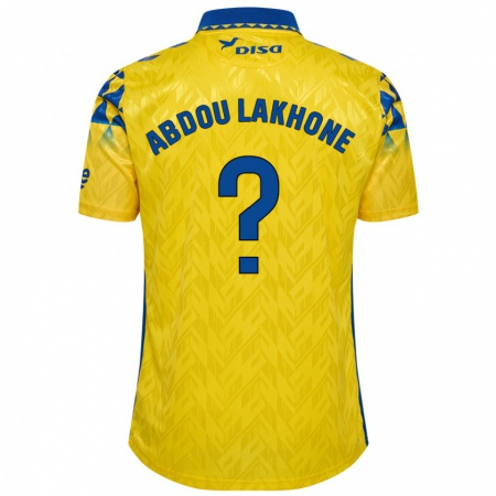 Kandiny Hombre Camiseta Pape Abdou Lakhone #0 Amarillo Azul 1ª Equipación 2024/25 La Camisa Chile