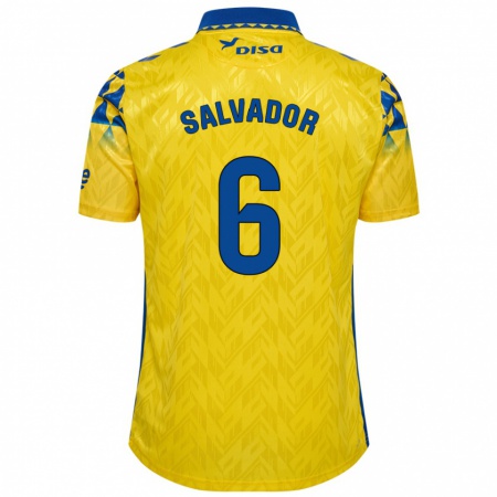 Kandiny Hombre Camiseta Pol Salvador #6 Amarillo Azul 1ª Equipación 2024/25 La Camisa Chile