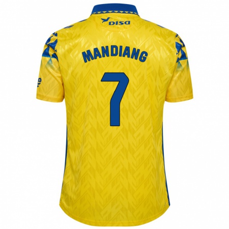 Kandiny Hombre Camiseta Saliou Mandiang #7 Amarillo Azul 1ª Equipación 2024/25 La Camisa Chile