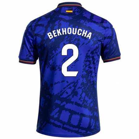 Kandiny Hombre Camiseta Ismael Bekhoucha #2 Azul Más Oscuro 1ª Equipación 2024/25 La Camisa Chile