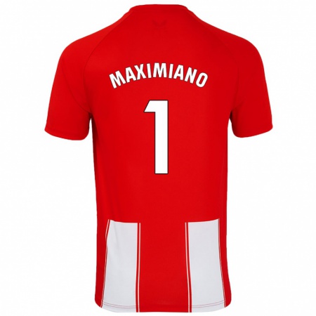 Kandiny Hombre Camiseta Luís Maximiano #1 Rojo Blanco 1ª Equipación 2024/25 La Camisa Chile