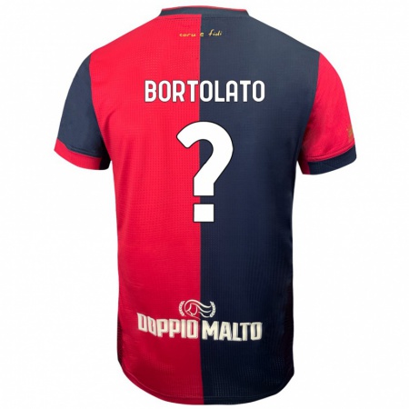 Kandiny Hombre Camiseta Filippo Bortolato #0 Rojo Azul Más Oscuro 1ª Equipación 2024/25 La Camisa Chile