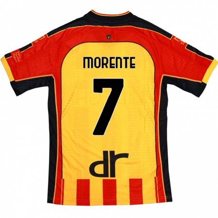 Kandiny Hombre Camiseta Tete Morente #7 Amarillo Rojo 1ª Equipación 2024/25 La Camisa Chile