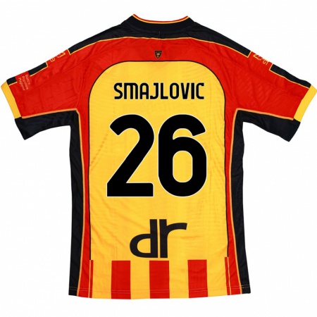 Kandiny Hombre Camiseta Zinedin Smajlovic #26 Amarillo Rojo 1ª Equipación 2024/25 La Camisa Chile