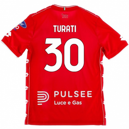 Kandiny Hombre Camiseta Stefano Turati #30 Rojo Blanco 1ª Equipación 2024/25 La Camisa Chile