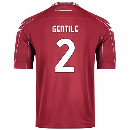 Kandiny Hombre Camiseta Davide Gentile #2 Borgoña 1ª Equipación 2024/25 La Camisa Chile