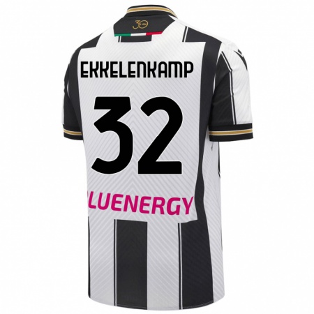 Kandiny Hombre Camiseta Jurgen Ekkelenkamp #32 Blanco Negro 1ª Equipación 2024/25 La Camisa Chile