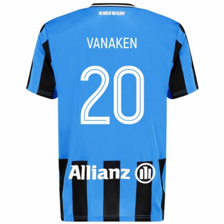 Kandiny Hombre Camiseta Hans Vanaken #20 Azul Cielo Negro 1ª Equipación 2024/25 La Camisa Chile