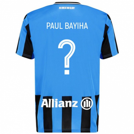 Kandiny Hombre Camiseta Jean Paul Bayiha #0 Azul Cielo Negro 1ª Equipación 2024/25 La Camisa Chile