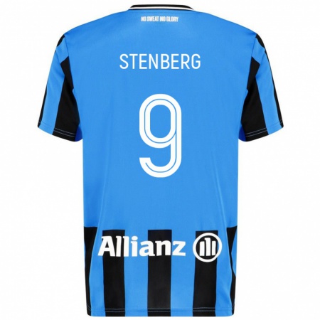 Kandiny Hombre Camiseta Hanna Stenberg #9 Azul Cielo Negro 1ª Equipación 2024/25 La Camisa Chile