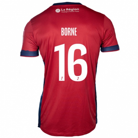 Kandiny Hombre Camiseta Théo Borne #16 Borgoña Claro 1ª Equipación 2024/25 La Camisa Chile