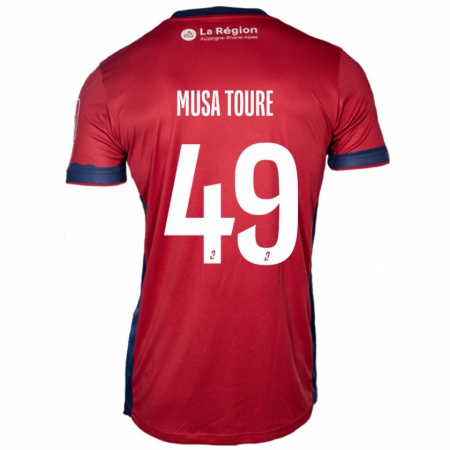 Kandiny Hombre Camiseta Musa Toure #49 Borgoña Claro 1ª Equipación 2024/25 La Camisa Chile