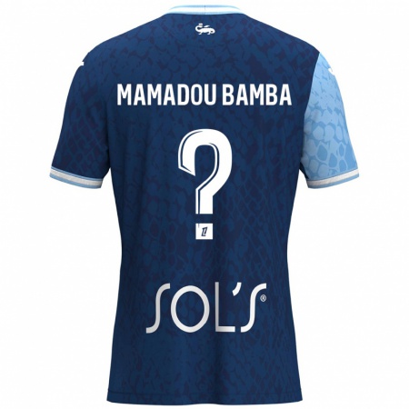 Kandiny Hombre Camiseta Ben Mamadou Bamba #0 Azul Cielo Azul Oscuro 1ª Equipación 2024/25 La Camisa Chile