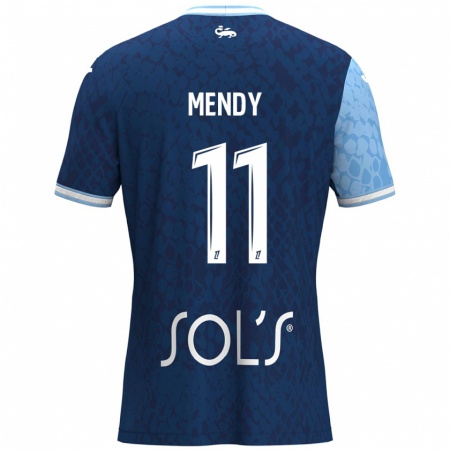 Kandiny Hombre Camiseta Mélinda Mendy #11 Azul Cielo Azul Oscuro 1ª Equipación 2024/25 La Camisa Chile