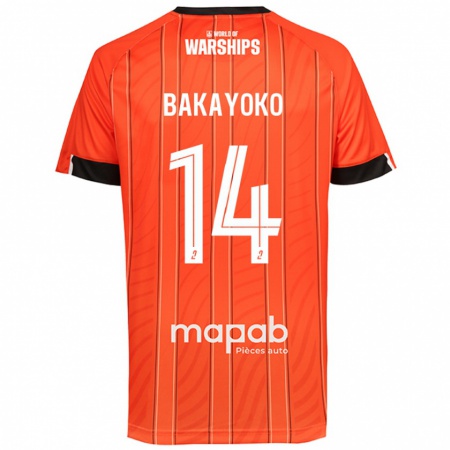 Kandiny Hombre Camiseta Tiemoué Bakayoko #14 Naranja 1ª Equipación 2024/25 La Camisa Chile