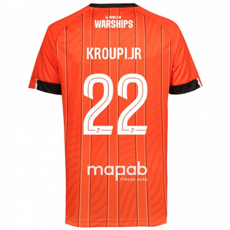 Kandiny Hombre Camiseta Eli Junior Kroupi #22 Naranja 1ª Equipación 2024/25 La Camisa Chile