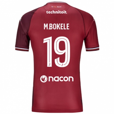 Kandiny Hombre Camiseta Morgan Bokele #19 Rojo Granata 1ª Equipación 2024/25 La Camisa Chile