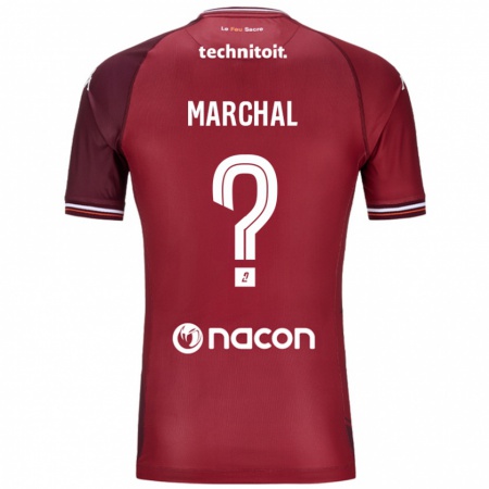 Kandiny Hombre Camiseta Adam Marchal #0 Rojo Granata 1ª Equipación 2024/25 La Camisa Chile