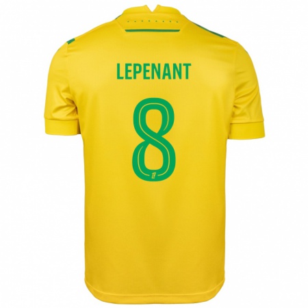 Kandiny Hombre Camiseta Johann Lepenant #8 Amarillo Verde 1ª Equipación 2024/25 La Camisa Chile