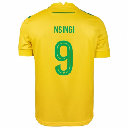 Kandiny Hombre Camiseta Plamedi Nsingi #9 Amarillo Verde 1ª Equipación 2024/25 La Camisa Chile