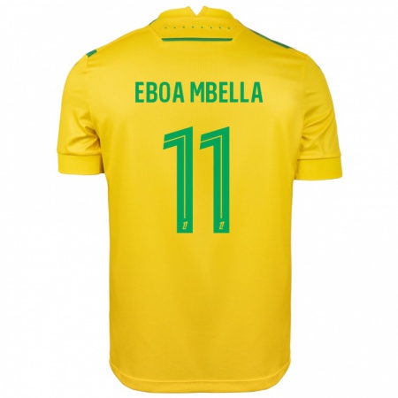 Kandiny Hombre Camiseta Eden Eboa Mbella #11 Amarillo Verde 1ª Equipación 2024/25 La Camisa Chile