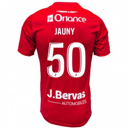 Kandiny Hombre Camiseta Noah Jauny #50 Rojo Blanco 1ª Equipación 2024/25 La Camisa Chile