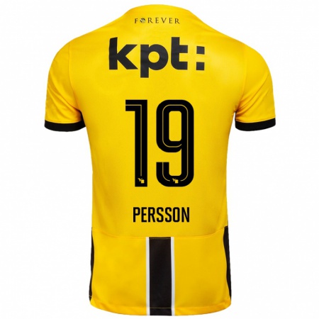 Kandiny Hombre Camiseta Noah Persson #19 Amarillo Negro 1ª Equipación 2024/25 La Camisa Chile