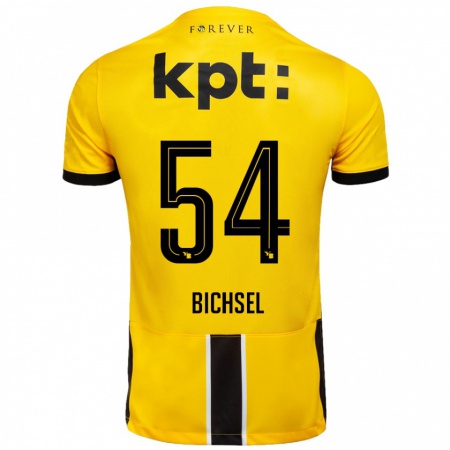 Kandiny Hombre Camiseta Joel Bichsel #54 Amarillo Negro 1ª Equipación 2024/25 La Camisa Chile