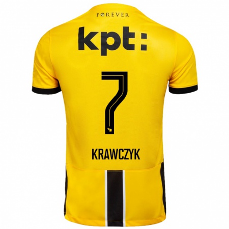 Kandiny Hombre Camiseta Caroline Krawczyk #7 Amarillo Negro 1ª Equipación 2024/25 La Camisa Chile