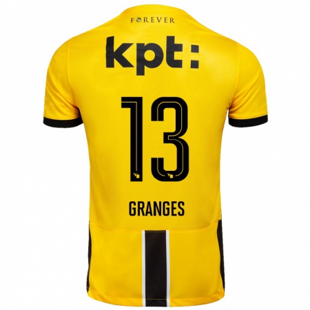 Kandiny Hombre Camiseta Malaurie Granges #13 Amarillo Negro 1ª Equipación 2024/25 La Camisa Chile