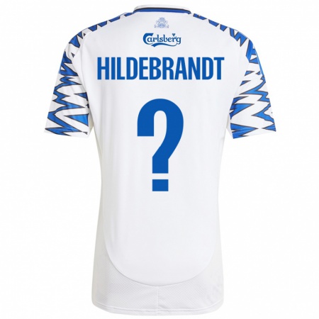 Kandiny Hombre Camiseta Sylvester Hildebrandt #0 Blanco Azul Cielo 1ª Equipación 2024/25 La Camisa Chile