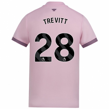 Kandiny Hombre Camiseta Ryan Trevitt #28 Rosa 2ª Equipación 2024/25 La Camisa Chile