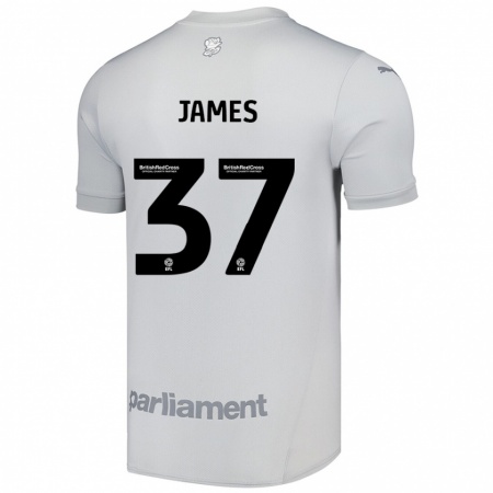 Kandiny Hombre Camiseta Nathan James #37 Gris Plata 2ª Equipación 2024/25 La Camisa Chile