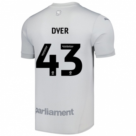 Kandiny Hombre Camiseta Josiah Dyer #43 Gris Plata 2ª Equipación 2024/25 La Camisa Chile