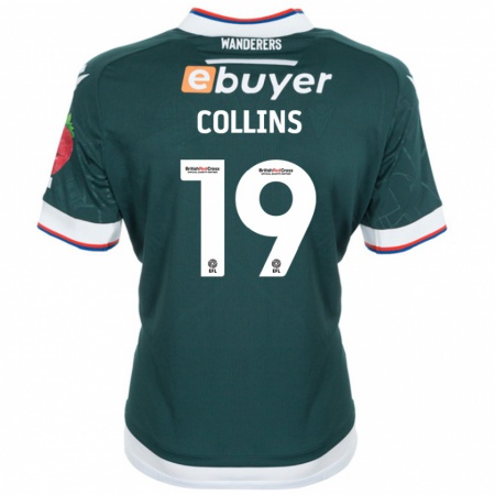 Kandiny Hombre Camiseta Aaron Collins #19 Verde Oscuro 2ª Equipación 2024/25 La Camisa Chile