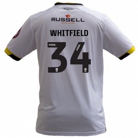 Kandiny Hombre Camiseta Ben Whitfield #34 Blanco 2ª Equipación 2024/25 La Camisa Chile