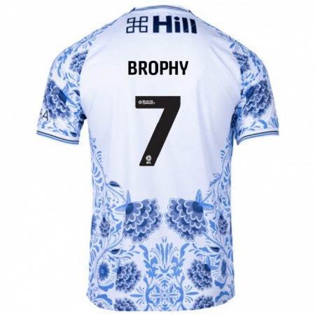 Kandiny Hombre Camiseta James Brophy #7 Blanco Azul 2ª Equipación 2024/25 La Camisa Chile