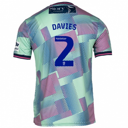 Kandiny Hombre Camiseta Archie Davies #2 Verde 2ª Equipación 2024/25 La Camisa Chile