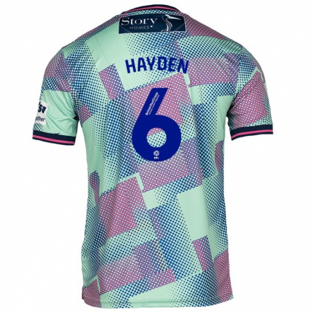 Kandiny Hombre Camiseta Aaron Hayden #6 Verde 2ª Equipación 2024/25 La Camisa Chile