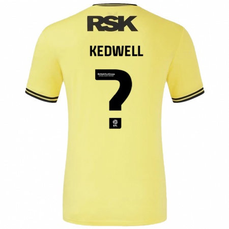 Kandiny Hombre Camiseta Harvey Kedwell #0 Amarillo Negro 2ª Equipación 2024/25 La Camisa Chile