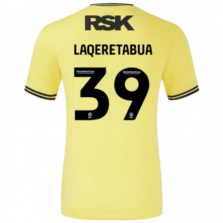 Kandiny Hombre Camiseta Josh Laqeretabua #39 Amarillo Negro 2ª Equipación 2024/25 La Camisa Chile