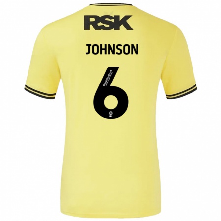 Kandiny Hombre Camiseta Melissa Johnson #6 Amarillo Negro 2ª Equipación 2024/25 La Camisa Chile