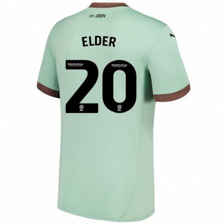 Kandiny Hombre Camiseta Callum Elder #20 Verde Pálido 2ª Equipación 2024/25 La Camisa Chile