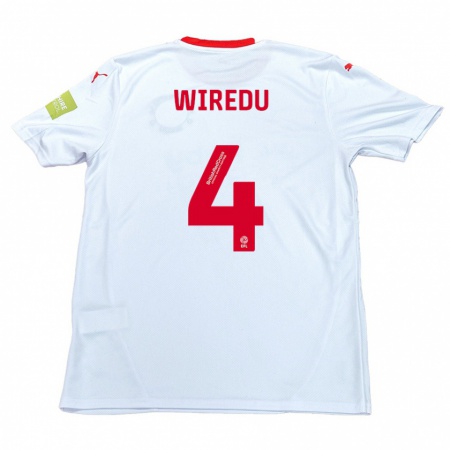 Kandiny Hombre Camiseta Brendan Wiredu #4 Blanco 2ª Equipación 2024/25 La Camisa Chile