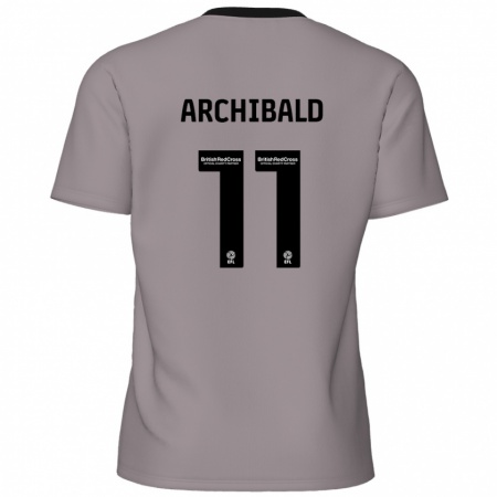 Kandiny Hombre Camiseta Theo Archibald #11 Gris 2ª Equipación 2024/25 La Camisa Chile