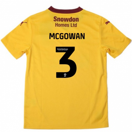 Kandiny Hombre Camiseta Aaron Mcgowan #3 Naranja Borgoña 2ª Equipación 2024/25 La Camisa Chile