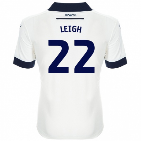 Kandiny Hombre Camiseta Greg Leigh #22 Blanco Azul Marino 2ª Equipación 2024/25 La Camisa Chile