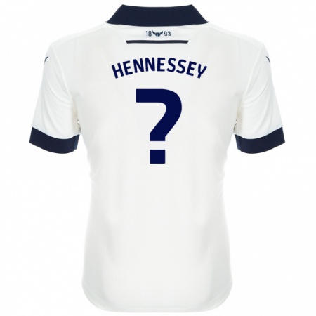 Kandiny Hombre Camiseta Laura Hennessey #0 Blanco Azul Marino 2ª Equipación 2024/25 La Camisa Chile