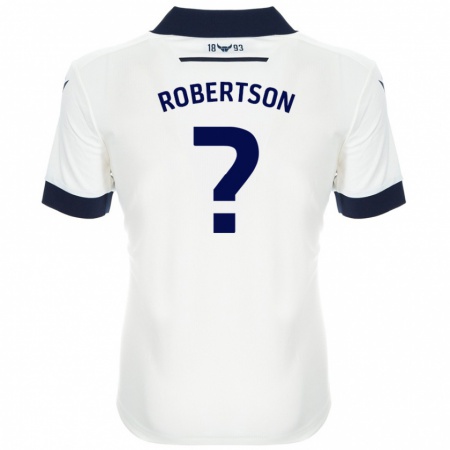 Kandiny Hombre Camiseta Maddie Robertson #0 Blanco Azul Marino 2ª Equipación 2024/25 La Camisa Chile